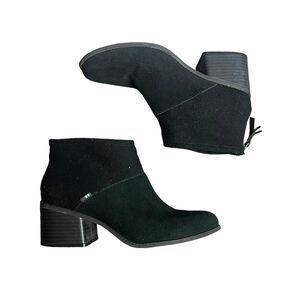 Women Tom’s Lacy Desert Suede Felt Boots Shoes Size 8.5 Black
